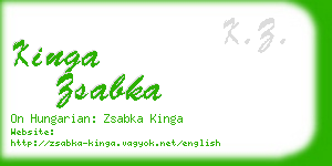 kinga zsabka business card